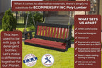 Mission Poly Lumber Wood 5FT Porch Swing Amish Craftsmandship Made in USA HDPE - Image 3
