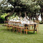 VINGLI Plastic Outdoor Dining Chairs Set of 4, Stackable Patio Farmhouse Brown - Image 2