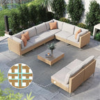 Grand patio 9-Piece Wicker Patio Furniture Set, Boho Outdoor Conversation Set by GrandPatio