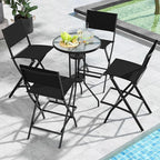 COSTWAY Outdoor Patio Bar Chair Set of 6, Folding Bar Height Stool - Image 7