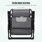 JEAREY Oversized Padded Zero Gravity Chairs Set of 2, Folding Lounge Chair - Image 4