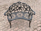 Patio Balcony Bench Double Seat, Anti-Rust Cast Aluminum Patio Garden Bench - Image 7