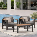 Aluminum Outdoor Sofa Bistro Set, 3 Piece Outdoor Patio Furniture Set by Oasbira