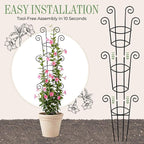 4 Pack 43 Inch Metal Plant Trellis - Image 8
