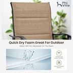 PHI VILLA Outdoor Bar Set with 4 Swivel Bar Height Patio Chairs, Wooden-Like - Image 5