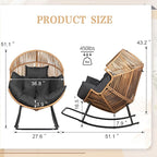 Vongrasig Wicker Rocking Egg Chair PE Rattan - Image 2