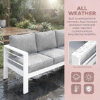 Kiss the Water Outdoor Couch Aluminum Patio Furniture Sofa, 3 Seat All-Weather - Image 6