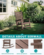 SERWALL HDPE Outdoor Rocking Chair Set of 6, Patio Rocking Chairs - Image 4