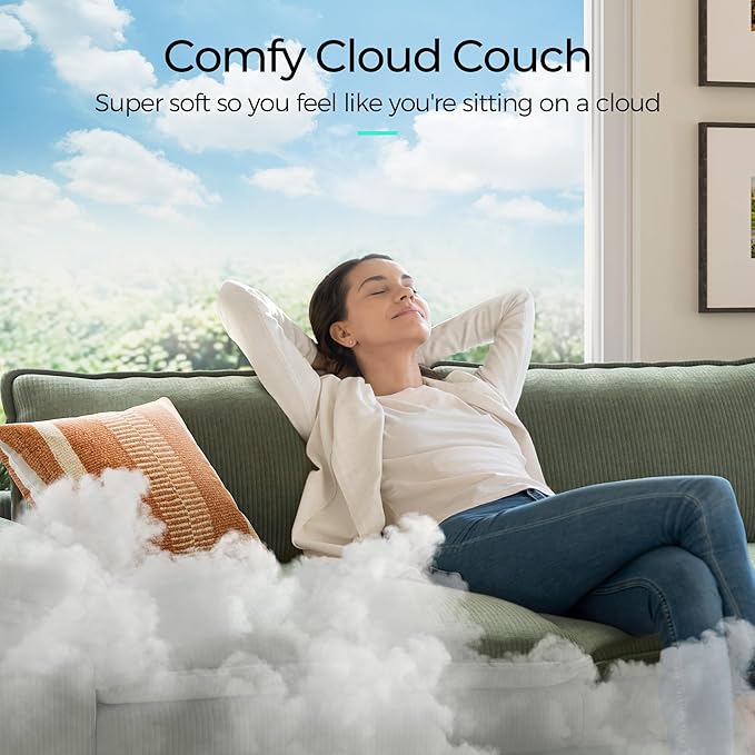 LINSY HOME 90'' Cloud Loveseat Sofa, Modular Sectional Couches Corduroy Cloud - Image 5