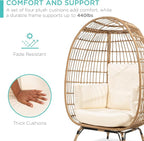 Best Choice Products Wicker Egg Chair, Oversized Indoor Outdoor Lounger - Image 7