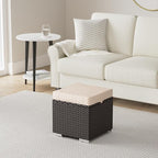 Best Choice Products Set of 2 Wicker Ottomans, Additional Seating, Side Table - Image 2