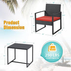 Flamaker 3 Pieces Wicker Patio Furniture Outdoor Modern Rattan Chair - Image 6