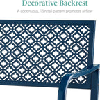 Best Choice Products Outdoor Bench 2-Person Metal Steel Benches Furniture - Image 5