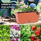 Window Box Planter 6 Pcs, 16.5 Inches Self Watering Rectangle Flower Plant Pots - Image 6