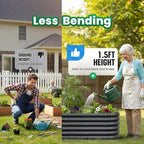 Quictent Galvanized Raised Garden Bed Kit, Strengthened by Crossbar, Dark Gray - Image 3