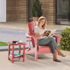nalone Adirondack Side Table 16.5" Outdoor Side Table HDPE Plastic Double - Image 2
