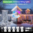 Cool White to Multicolor Color Changing 200 LED 66FT Connectable Christmas - Image 2