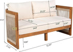 Christopher Knight Home Nesbit 4 Pieces Conversation Set, Acacia Wood Chat Set - Image 9