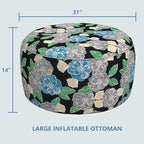 LVTXIII Outdoor Inflatable Ottoman, Fade-Resistant Round Footrest Stool D31”x - Image 3