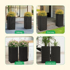 IDZO All-Weather Wicker Planters, 24 in Tall Wicker Planters, Self-Watering - Image 6