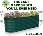 Plant & Plot Galvanized Raised Garden Beds Outdoor // 8×2×2 ft Planter Raised - Image 5
