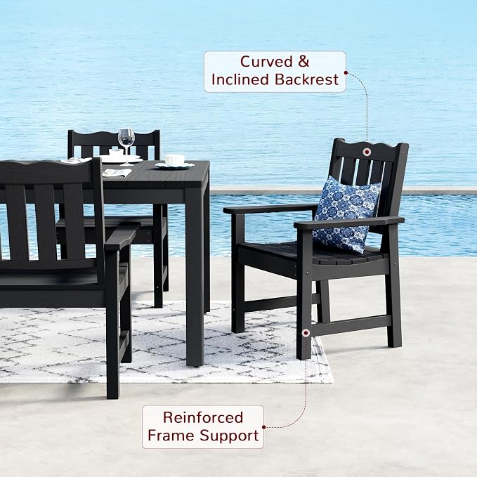 Stoog 5 Pieces Patio Dining Sets, All-Weather HIPS Material & Aluminum Frame - Image 7