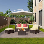 Aiho Patio Furniture Set All Weather Outdoor Sectional Patio Sofa Set - Image 5