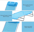 Outsunny Folding Chaise Lounge Pool Chairs, Outdoor Sun Tanning Chairs - Image 4
