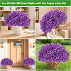 22 Bundles Artificial Flowers Outdoor, Faux Flowers UV Resistant - Image 3