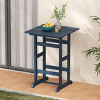 Tangkula 3-Piece Patio HDPE Bar Set, 2 Bar Height Adirondack Armchairs w/Square - Image 7