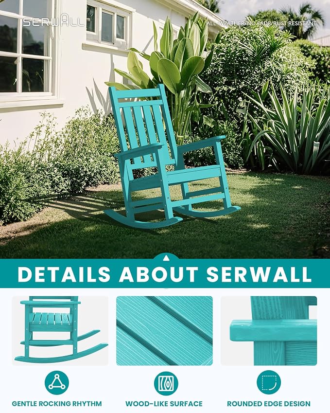SEWALL HDPE Rocking Chair, Oversized Outdoor Rocking Chair - Image 3