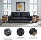 Signature Design by Ashley Bryceview Contemporary Leather Match Tufted Sofa - Image 4