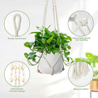 3 PCS Macrame Plant Hanger Indoor Hanging Planter Basket - Image 4