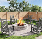 GarveeLife Outdoor Rocking Chair Set of 4, HDPE Weather Resistant Patio Rocking by GarveeLife