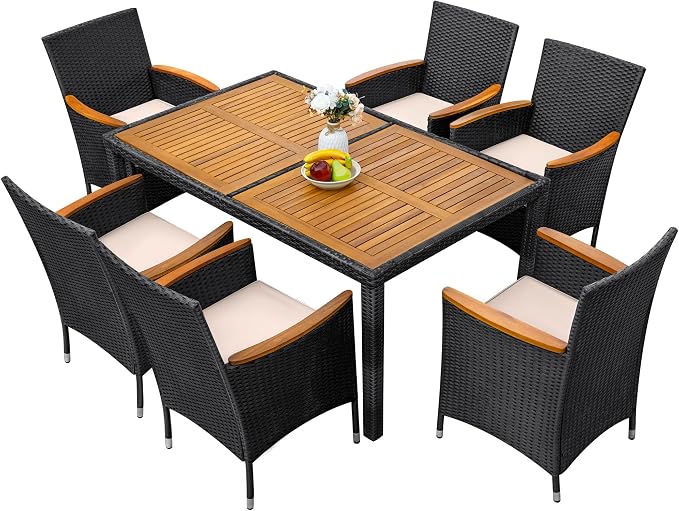 Greesum 7 Pieces Outdoor Patio Dining Set, Conversation Sets - Image 4