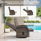 Dual-Adjust Swivel Outdoor Recliner Chair Set of 3 - Image 5