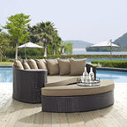 Modway Convene Wicker Rattan Outdoor Patio Poolside Sectional Sofa Daybed - Image 2