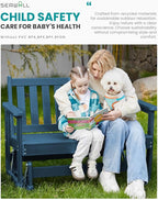 SERWALL Outdoor Glider Bench Set of 2, HDPE Weather-Resistant Swinging Bench - Image 3