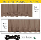 NICETOWN 2 Panels Waterproof Outdoor Curtains Fixed Pocket & Back Tab on Top & - Image 4