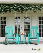Oversized Outdoor Rocking Chair, High Back Porch Rocker Chair, HDPE All Weather - Image 2