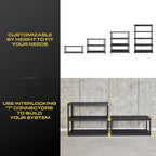 CX Black & Yellow, 5-Tier Heavy Duty Plastic Storage Shelves that Support up to - Image 7