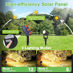 Solar Spotlights Outdoor Waterproof, Warm White Landscape Spotlights, - Image 7
