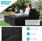 RELAX4LIFE Rattan Patio Outdoor Daybed, Wicker 2-Person Sunbed Loveseat - Image 4