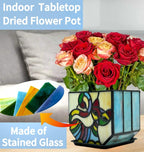 Stained Glass Cat Pot with Drainage, Cute Planters - Image 4