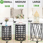 HFHOME Multifunctional Nesting Round Metal Coffee End Tables - Image 3