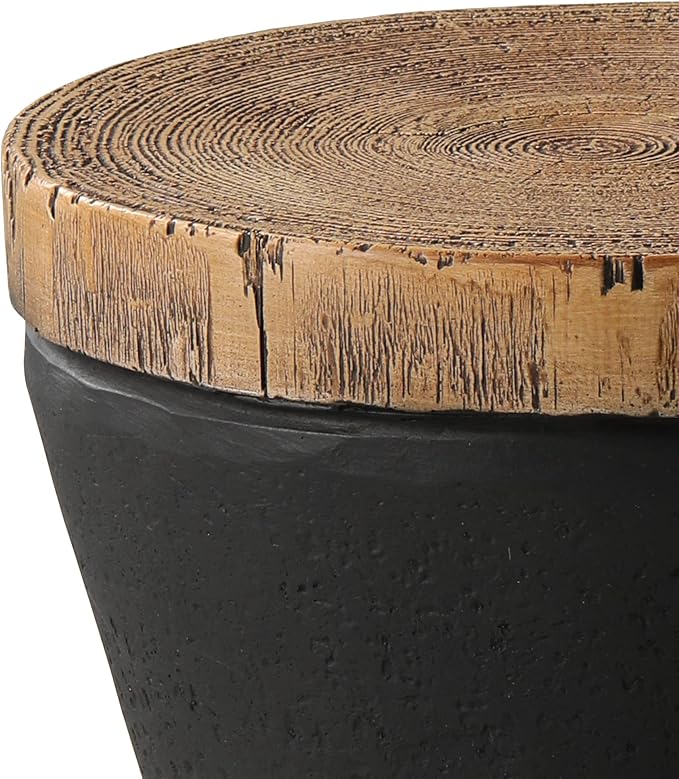 SUNBURY Outdoor Accent Table, Concrete Garden Stool End Table Set of 2 - Image 7