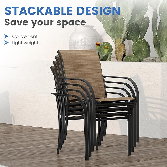 VICLLAX Large Patio Dining Furniture Set, Outdoor Dining Set - Image 3