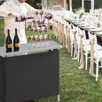 VINGLI 39" Portable Bar Table, 3-Tier Shelves, Mobile Bar Table - Image 2