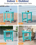 YEFU Outdoor Side Table for Patio: 16" HIPS Weather - Image 7