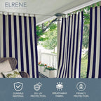 Elrene Home Fashions Highland Stripe Indoor/Outdoor Curtain Panel, 50 inches X - Image 2